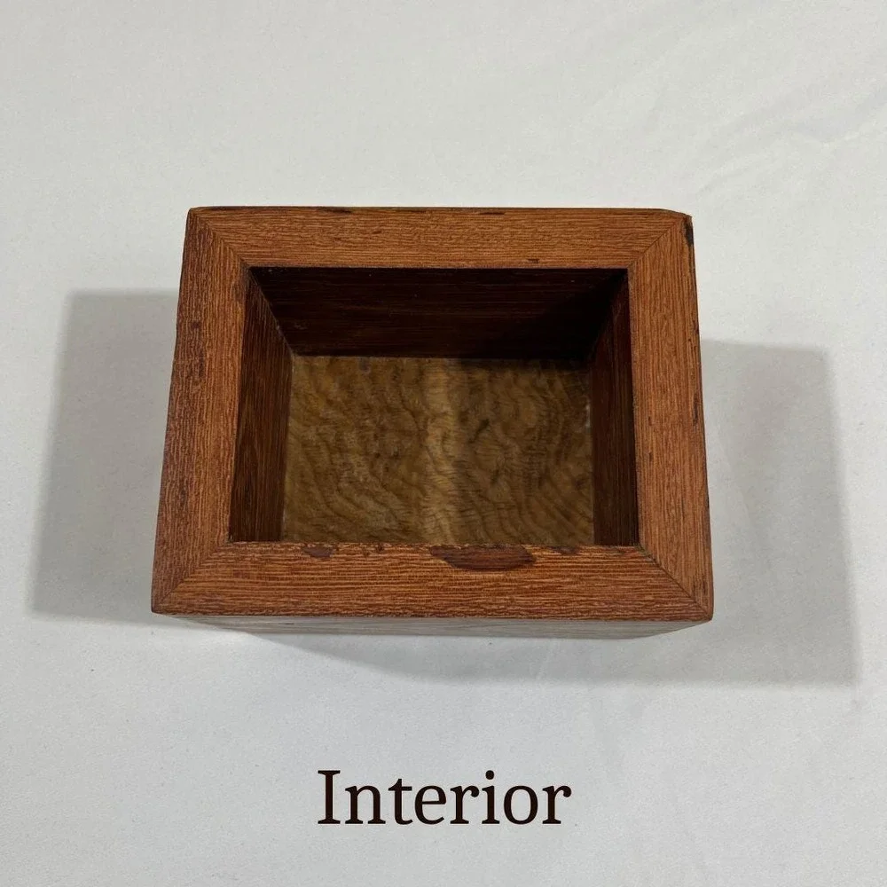 Handcrafted Andira Wood Keepsake Box with White Oak Lid, Custom Wood Storage